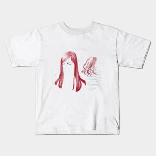 Red Hair Girls Kids T-Shirt